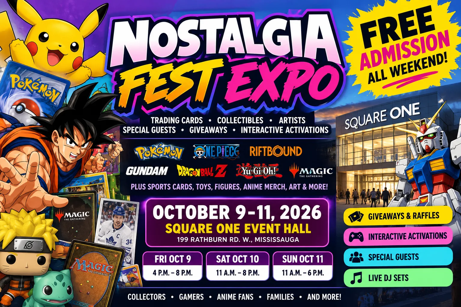 Promotional poster artwork for Nostalgia Fest Expo.